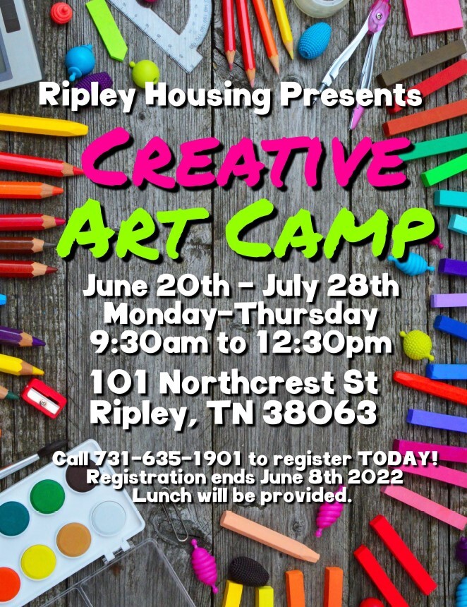 Creative Art Camp Flyer - all content as listed above