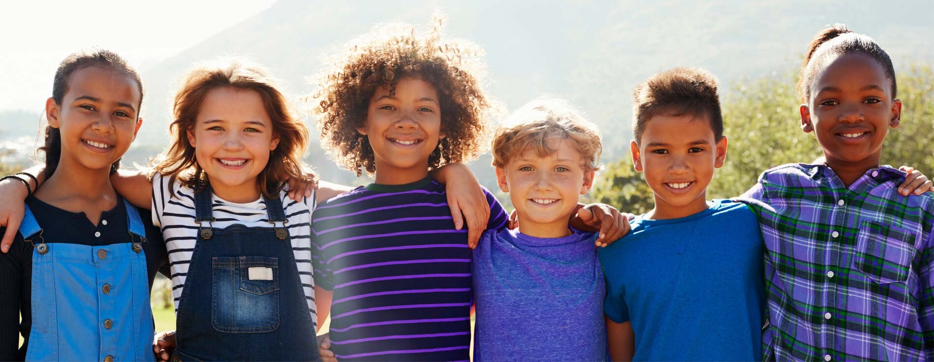 Group of Children outdoors smiling