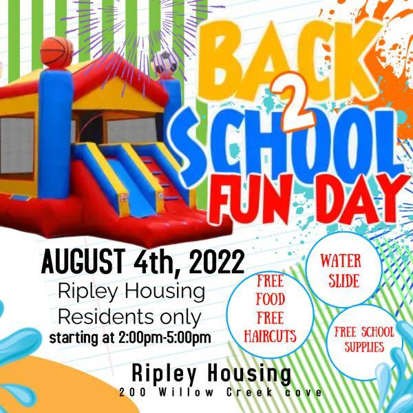 Back 2 School Fun Day Flyer. All content as listed above.