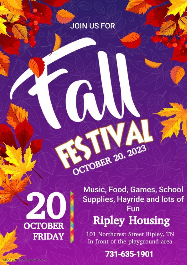 Fall Festival Flyer. All information from this flyer is listed above.