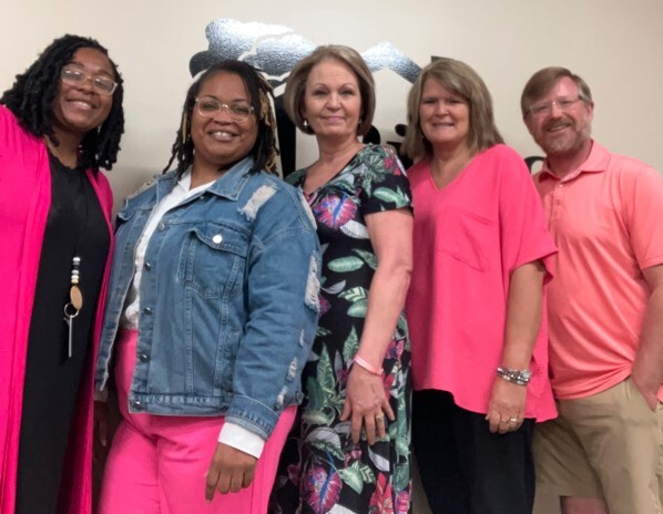 Ripley Housing staff supporting Breast Cancer Awareness Month.