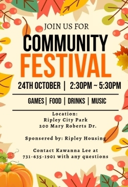 2025 Community Festival flyer. All information on this flyer is listed above.