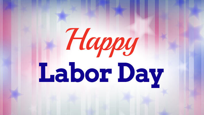 Happy Labor Day. A red white and blue background.