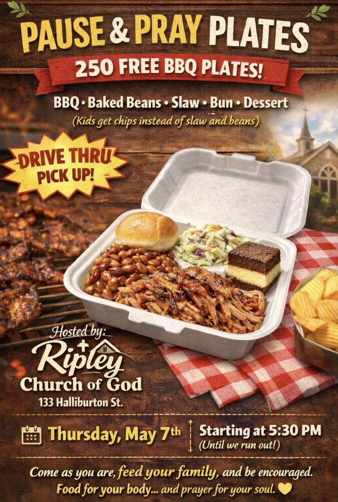 BBQ Plate Flyer. All information as listed below.