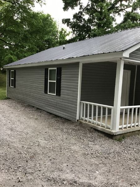 Outside view of remodeled 201 Volz house.